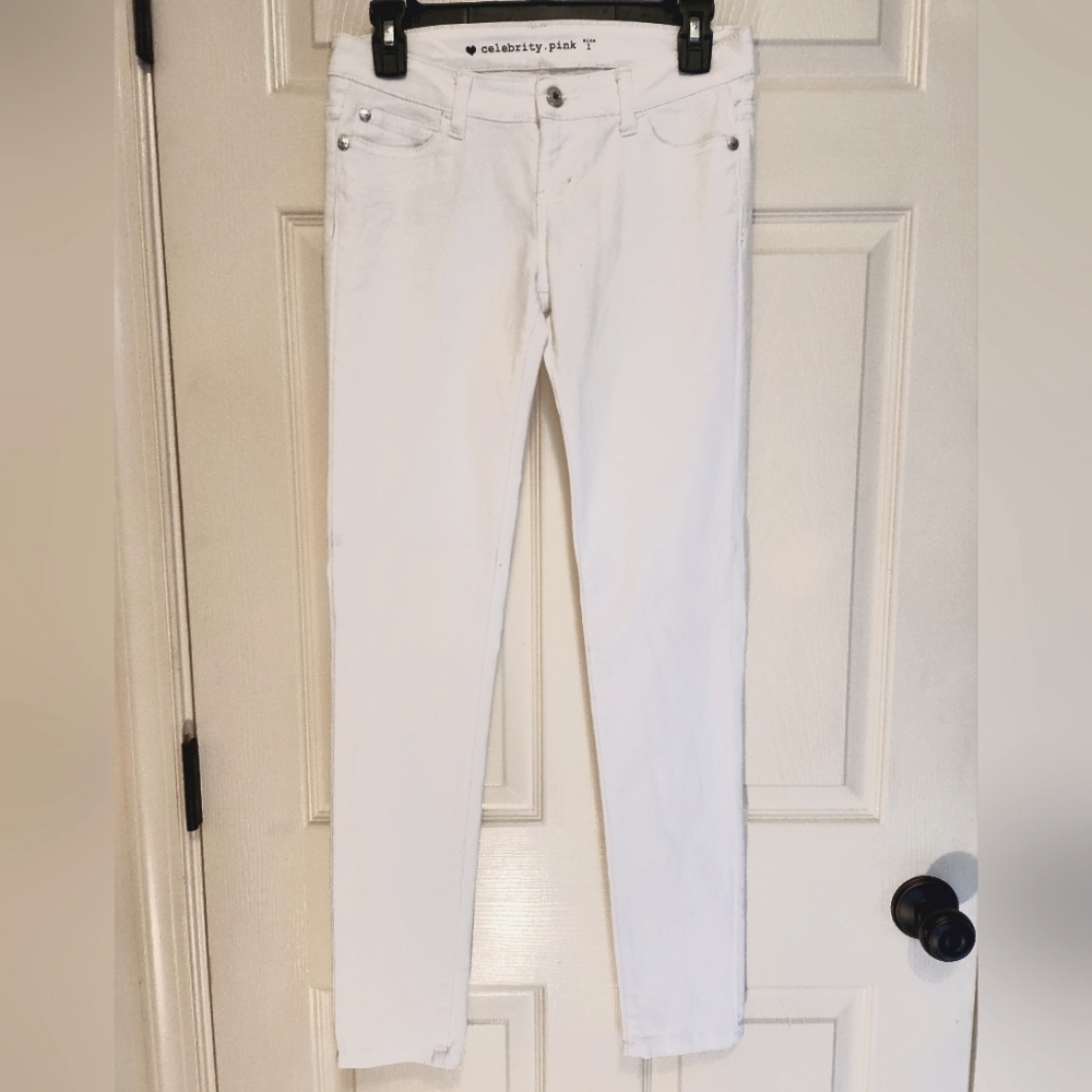 Celebrity Pink White Skinny Jeans, Size 1